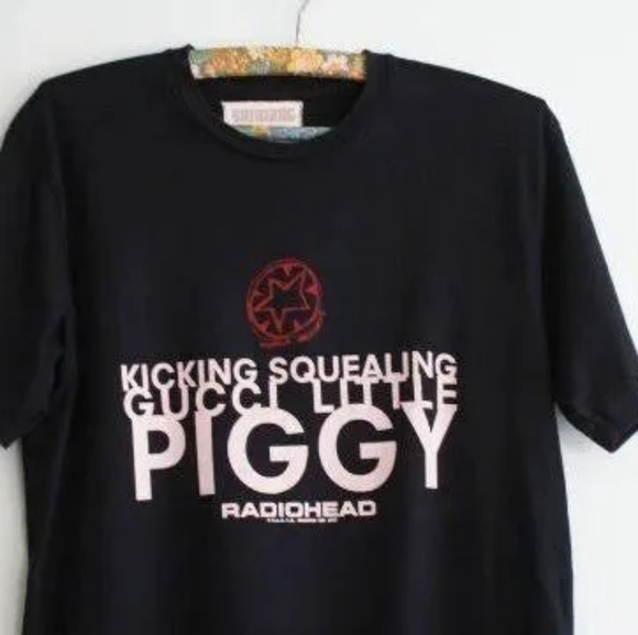 Vintage Black Graphic T-Shirt Unisex Size L Radiohead 1999 Tour OK COMPUTER - Picture 2 of 4